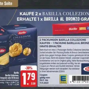 Edeka Nordbayern Barilla Spagetti Gratis 2 für 3