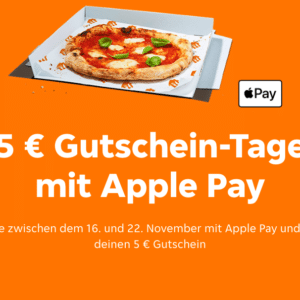Lieferando: 5 € Gutschein-Tage mit Apple Pay (MBW: 15 €)