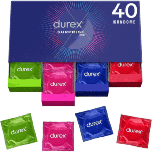 🤩 Nur 0,32€ pro Kondom! 😊 Durex Surprise Me Kondome in stylischer Box, 40 Kondome, für 12,99€ (statt 23€)