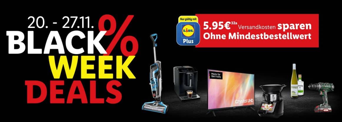 Black Week Deals gratis Versand bei LIDL