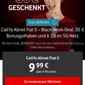 Callya Allnet Flat S mit 30 Euro Startguthaben