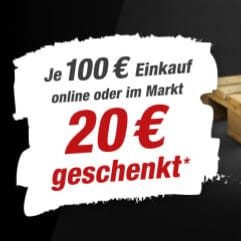 toom Gutschein-Tag: 20€ Gutschein geschenkt je 100€ Einkaufswert