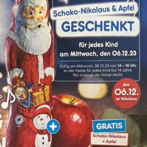 Netto: Gratis Schoko-Nikolaus und Apfel für Kinder am 06.12.2023