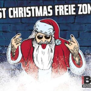 &#034;Last Christmas freie Zone&#034; gratis Postkarte, Aufkleber &amp; Plakat
