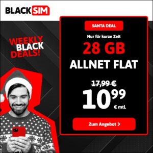 mtl. kündbare LTE/5G Allnets 💥 5GB für 4,99€ | 18GB für 8,99€ | 28GB für 10,99€ | 40GB für 15,99€ (Blacksim im 1&amp;1-Netz)