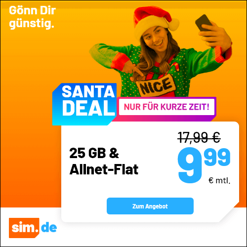 Thumbnail mtl. kündbare LTE Allnets 📱 5GB für 4,99€ | 25GB für 9,99€ | 30GB für 11,99€ | 50GB für 19,99€ ⏰ nur für kurze Zeit (sim.de im o2-Netz)