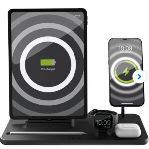 Zens 5-in-1 MagSafe Kabelloses Ladegerät 15 W - mit Ständer und Watch Stand und iPad Dockingstation in Schwarz