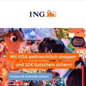 ING Visa Card: 10€ Amazon Gutschein bei 3x Nutzung bis 31.12.2023 (personalisiert)