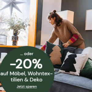 Quelle: 20% Rabatt auf Möbel, Wohntextilien & Deko