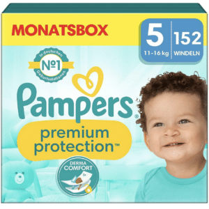 Pampers Premium Protection Windeln/ Pants in der Monatsbox in allen Größen z.B: 5er Windel für 26 Cent