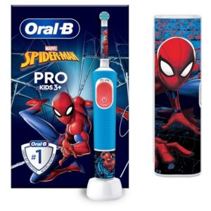 Oral-B Pro Kids 3 Plus Spiderman Elektrische Zahnbürste mit 1 Aufsteckbürste, 1 Reiseetui, 4 Sticker für 19,99€ statt