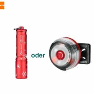 Olight Gratis i3E in Schneeflockenrot oder Gober