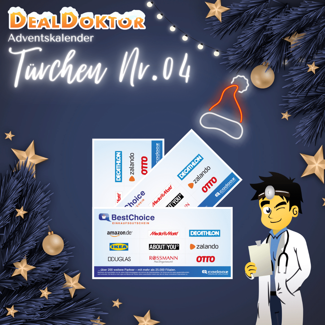 Thumbnail 🎁 DealDoktor Adventskalender - Türchen 4: 3x 100€ BestChoice Premium-Gutschein