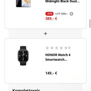 Honor 90 Smartphone 512GB + Honor Watch 4 für 389€ (statt 538€)