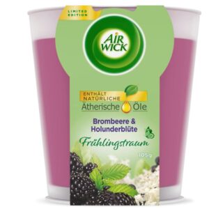 🕯️ AirWick Duftkerze Brombeere und Holunderblüte 6x 105g