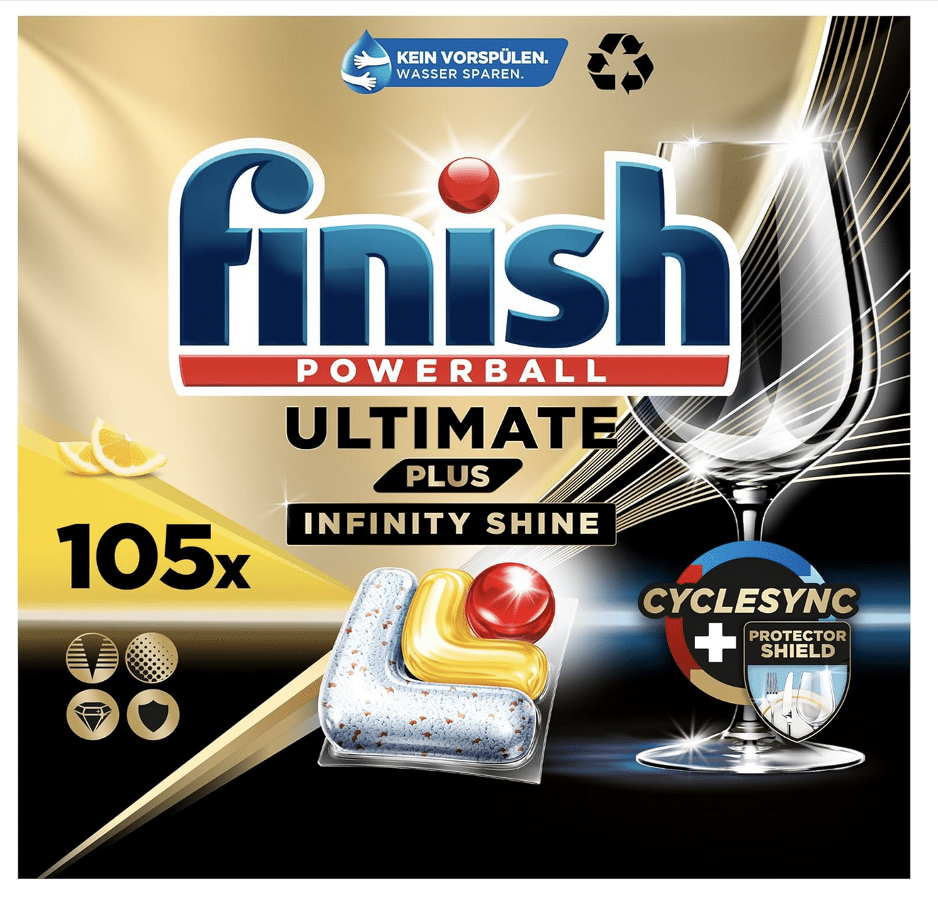 105x Finish Ultimate Plus Infinity Shine Citrus Spülmaschinentabs