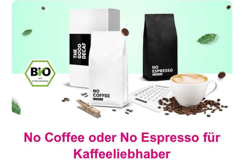 No Coffee oder No Espresso in einer Tasse