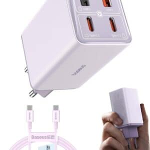 Baseus USB C Netzteil, 65W High-Speed USB C Ladegerät, PD 3.0 und PPS Schnellladeleistung in Schwarz für 19,19€ statt 44€