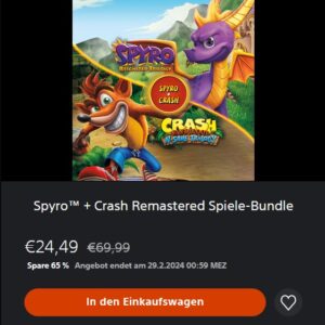 (Bundle) Spyro Reignited Trilogy / Crash Bandicoot N. Sane Trilogy - Remastered (PlayStation 4) für 24,49€ statt 52,52€