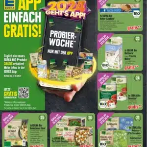 Edeka Südbayern: In KW 4 jeden Tag einen Gratisartikel ab 5 € Einkauf