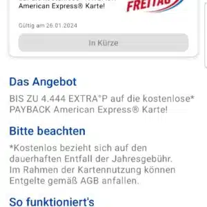 Bis zu 4444 Payback Punkte für die Payback Amex Karte