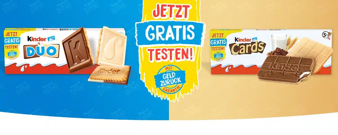 kinder duo und kinder cards gratis testen