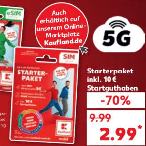 Prepaid Kaufland mobil nur 2,99 Euro (statt 9,99€) 🔥 inkl. 10€ Startguthaben -- NUR vom 29.02. bis 06.03.2024