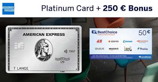 American Express Platinum Card: 50€ BestChoice vom Doc +250€ oder 75k MR