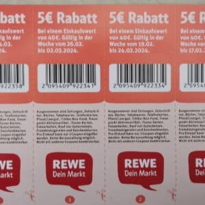 Norddeutschland Rewe 5€ Rabatt-Coupon ab 40€ Einkaufswert