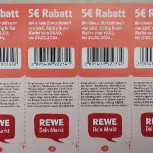 Norddeutschland Rewe 5€ Rabatt-Coupon ab 40€ Einkaufswert