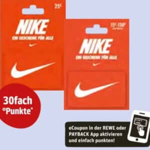 Rewe: Nike Gutschein mit 30-fach Payback Punkten