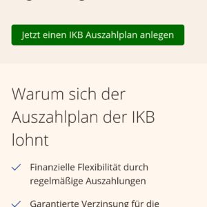 Auszahlplan: Monatliche Zinsgutschrift * IKB * Bis zu 3,5% Zinsen sichern