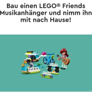 Bau einen LEGO Friends Musikanhänger und nimm ihn mit nach Hause!