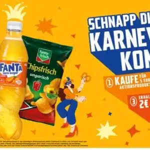 2€ Cashback beim Kauf von Coca Cola und/oder funny Chips Produkten i.W.v. mind. 5€ (exkl. Pfand)