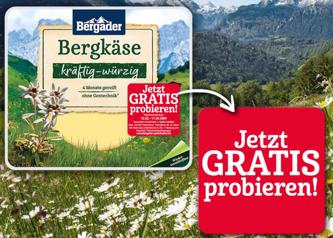 Jetzt gratis probieren Bergader Bergkaese