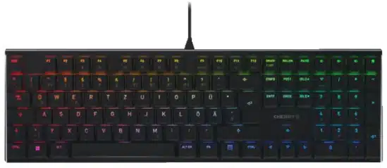 CHERRY MX 10.0N RGB Tastatur Standard Cherry MX Low Profile, kabelgebunden, Schwarz