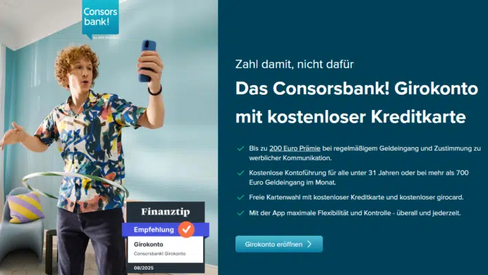 Consorsbank Girokonto mit bis zu 200€ Prämie