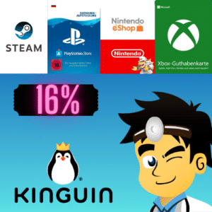 Kinguin: 16% Rabatt auf diversen Gutscheinkarten (z.B. PlayStation, Steam, Nintendo, XBOX)