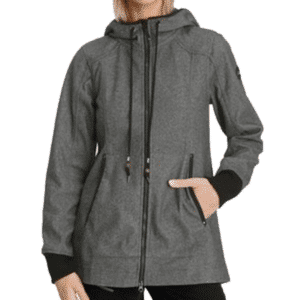 🧥 POLARINO Damen Übergangsjacke im Fischgrät-Design, grau, mit Kapuze, für 25,98€ (statt 41€)