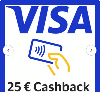 Ankündigung: VISA bis zu 25€ Cashback bei Online-Zahlungen (2% bei Beträgen bis 50€) 18.03.-15.04.2025