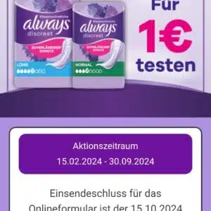 Always testen für 1 Euro