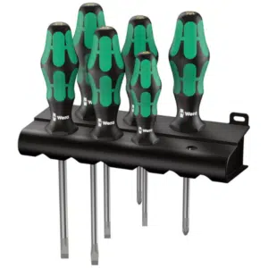 Wera 334/6 Rack Schraubendrehersatz Kraftform Plus Lasertip + Rack, 6-teilig für 22,40€ (statt 27€)