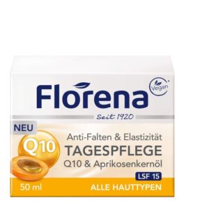 🧴 Florena Gesichtscreme Q10 &amp; Aprikosenkernöl, 50 ml, mit 52% Ersparnis! 😀