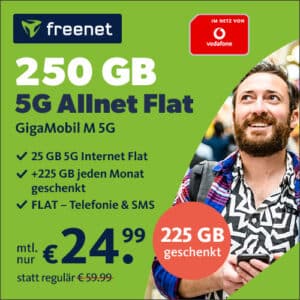 😍 20GB LTE Allnet für 7,99€/Monat + 0€ Anschlusspreis (Vodafone Freenet)