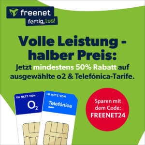 🔥 o2 Mobile unlimited Basic für 14,99/Monat + 19,99€ Anschlusspreis + mtl. kündbar | 50% Rabatt auf O2- &amp; Telefónica-Tarife! (freenet green LTE)