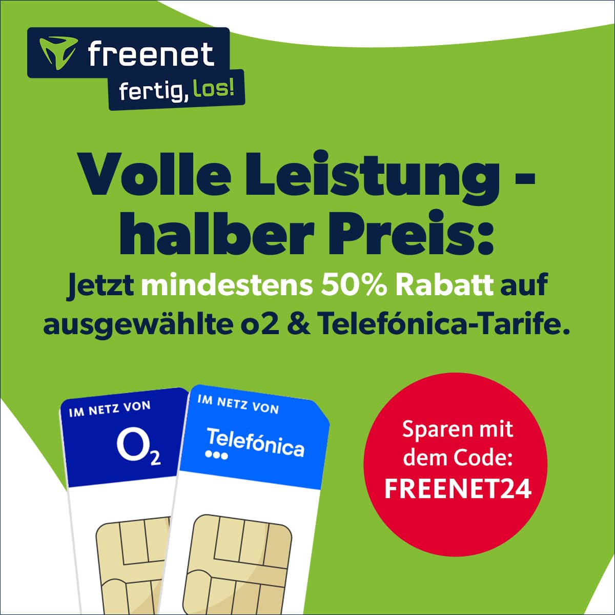 Thumbnail 🔥 o2 Mobile unlimited Basic für 14,99/Monat + 19,99€ Anschlusspreis + mtl. kündbar | 50% Rabatt auf O2- &amp; Telefónica-Tarife! (freenet green LTE)