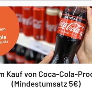1€ Cashback beim Kauf von Coca Cola Produkten ab 5€ exkl. Pfand (smhaggle)