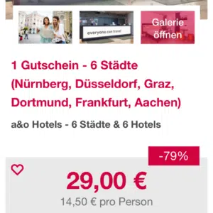 2 Ü für 2 Personen im a&amp;o-Hostel für 29 Euro