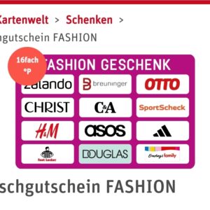 Wunschgutschein Fashion Rewe 16 Fach Payback Punkte