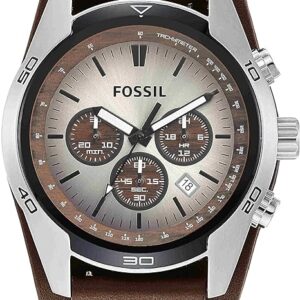 FOSSIL Herrenuhr Coachman mit QuarzUhrwerk und Echtlederarmband